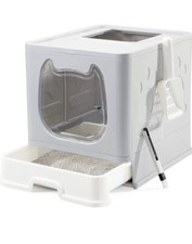 Vealind Covered Cat Litter Box with Lid for Small and Medium Cats