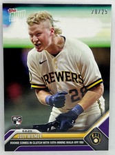 2023 Topps Now #394 Joey Wiemer RC Milwaukee Brewers PURPLE Parallel 20/25