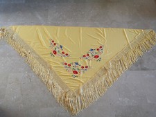 Flamencotuch aus Spanien Stola Schultertuch Flamenco-Tuch Blumen gelb H