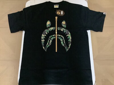 Authentic a bathing ape bape abc camo shark tee t shirt black