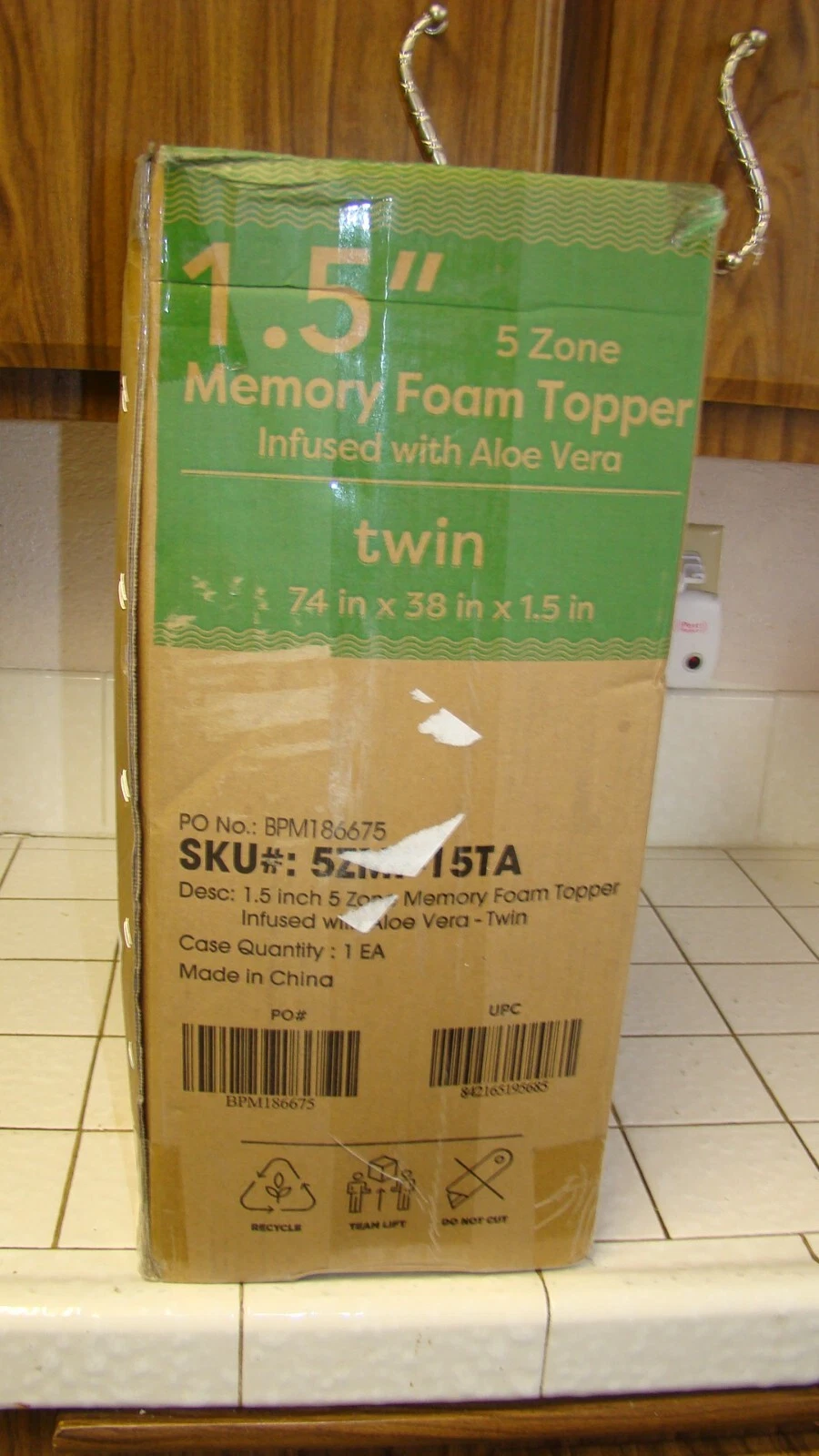 Best Price Mattress 1.5" 5-Zone Memory Foam Mattress Topper/ Twin Aloe Vera