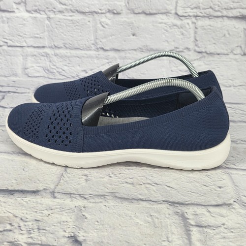 Clarks Cloudsteppers Adella Moon Navy Blue Slip On Comfort Shoe Flat Womens 11 M - Picture 5 of 10