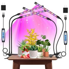 Grow Lights for Indoor Plants, 2PCS 2 Heads Full Spectrum Led 2 Pack 2 Arms