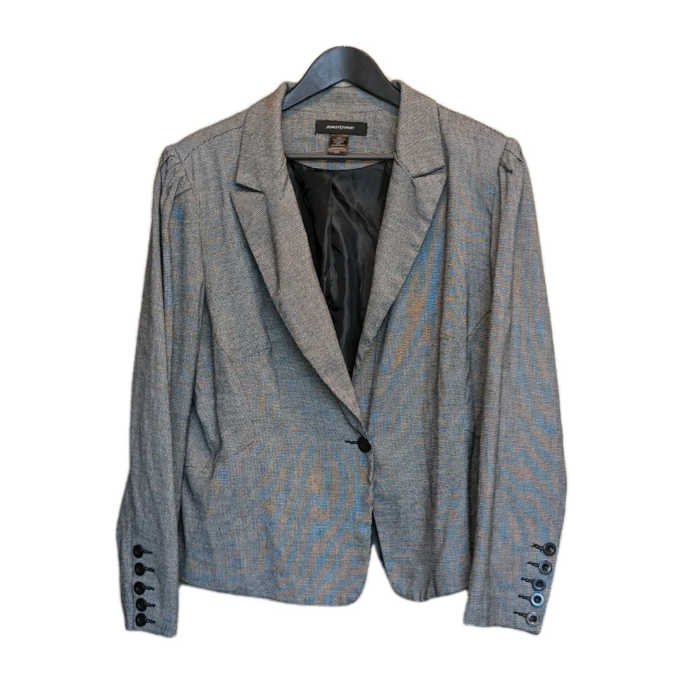 Ashley Stewart 2 PC Gray Jacket Skirt Suit Women 16W Career Church Office FLAW - Image 2 of 4