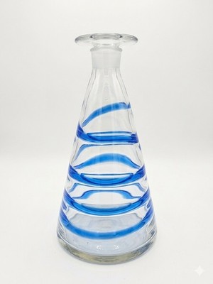Blenko Blue And Clear decanter. Mid Century Modern Style  