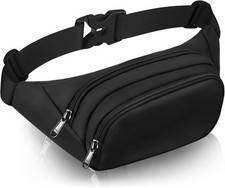 Large Fanny Pack for Women Men - Waist bag with 4-Zipper Pockets Gifts for En...