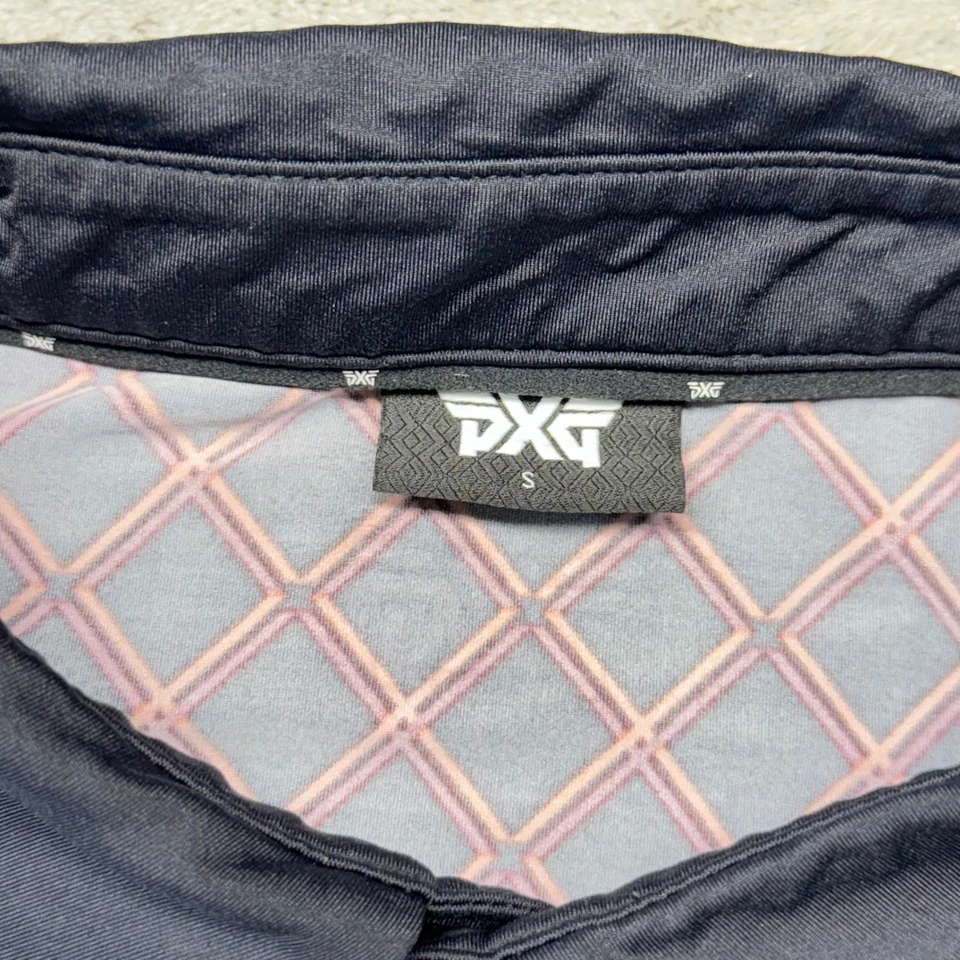 PXG Golf Polo Shirt Mens Small Black Orange Checkered Short Sleeve - Image 4 of 4
