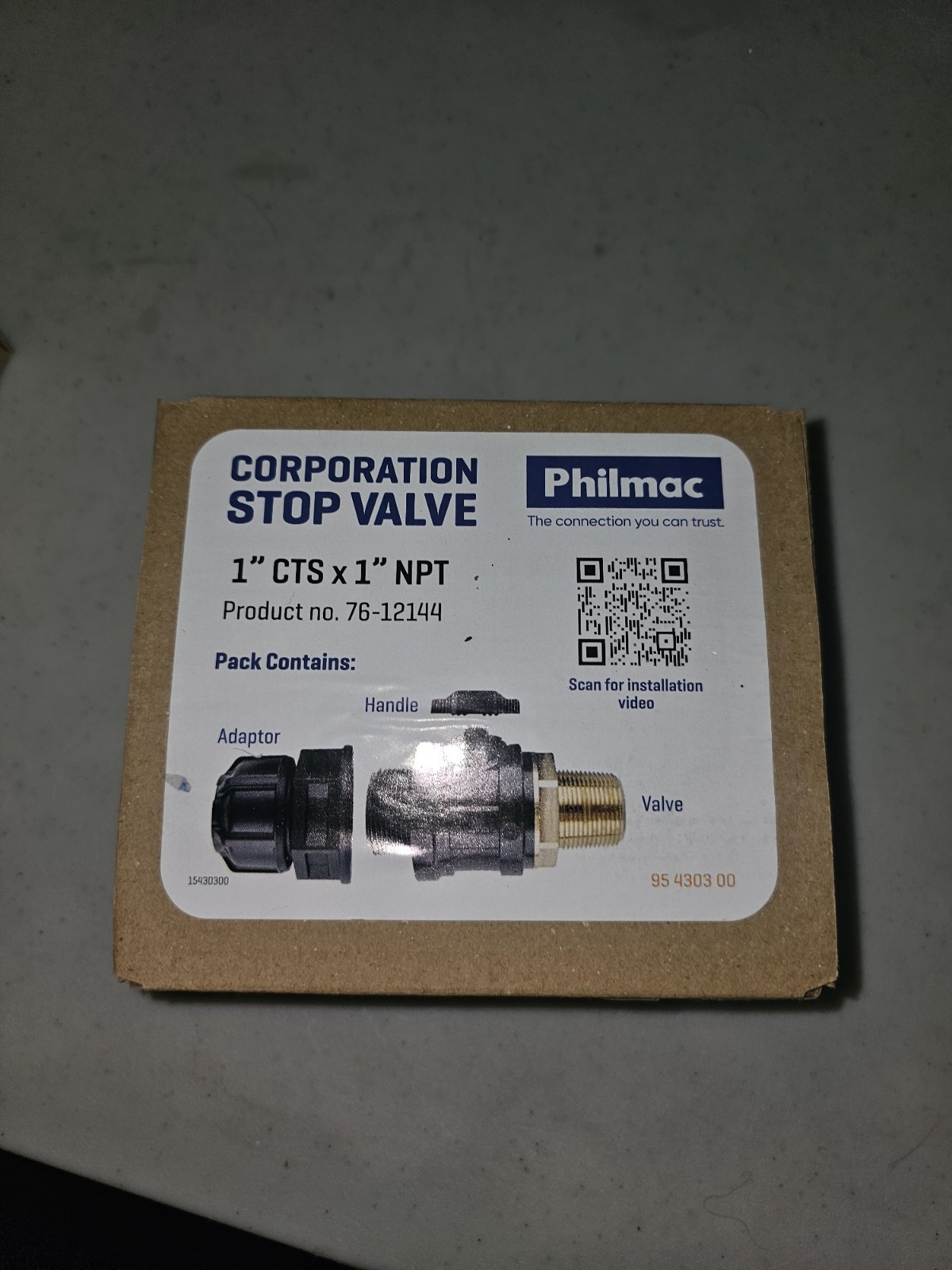 Philmac 1 Inch CTS x 1 Inch NPT Stop Valve 76-12144