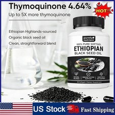 Ethiopian Black Seed Oil Softgels 4.64 Thymoquinone Gluten-Free, 60 capsules