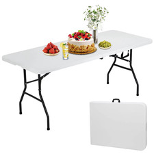 NiamVelo Folding Tables 6ft Folding Table Portable Plastic Indoor Outdoor