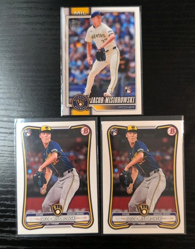 2026 Bowman And Topps Series Jacob Misiorowski Rc 3 Card Lot