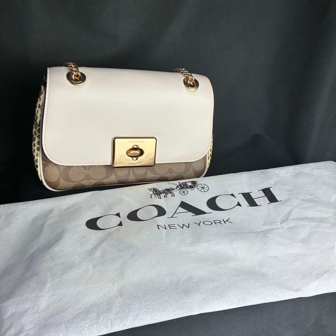 Coach Signature Python Pattern Chain Shoulder Bag… - image 12