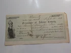 Civil War Check 1862 Bounty Decatur Indiana Paper Money Currency VTG History