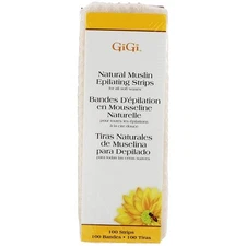 GiGi Natural Muslin Hair Removal Strips 100 Count Small Waxing Epilating Strips