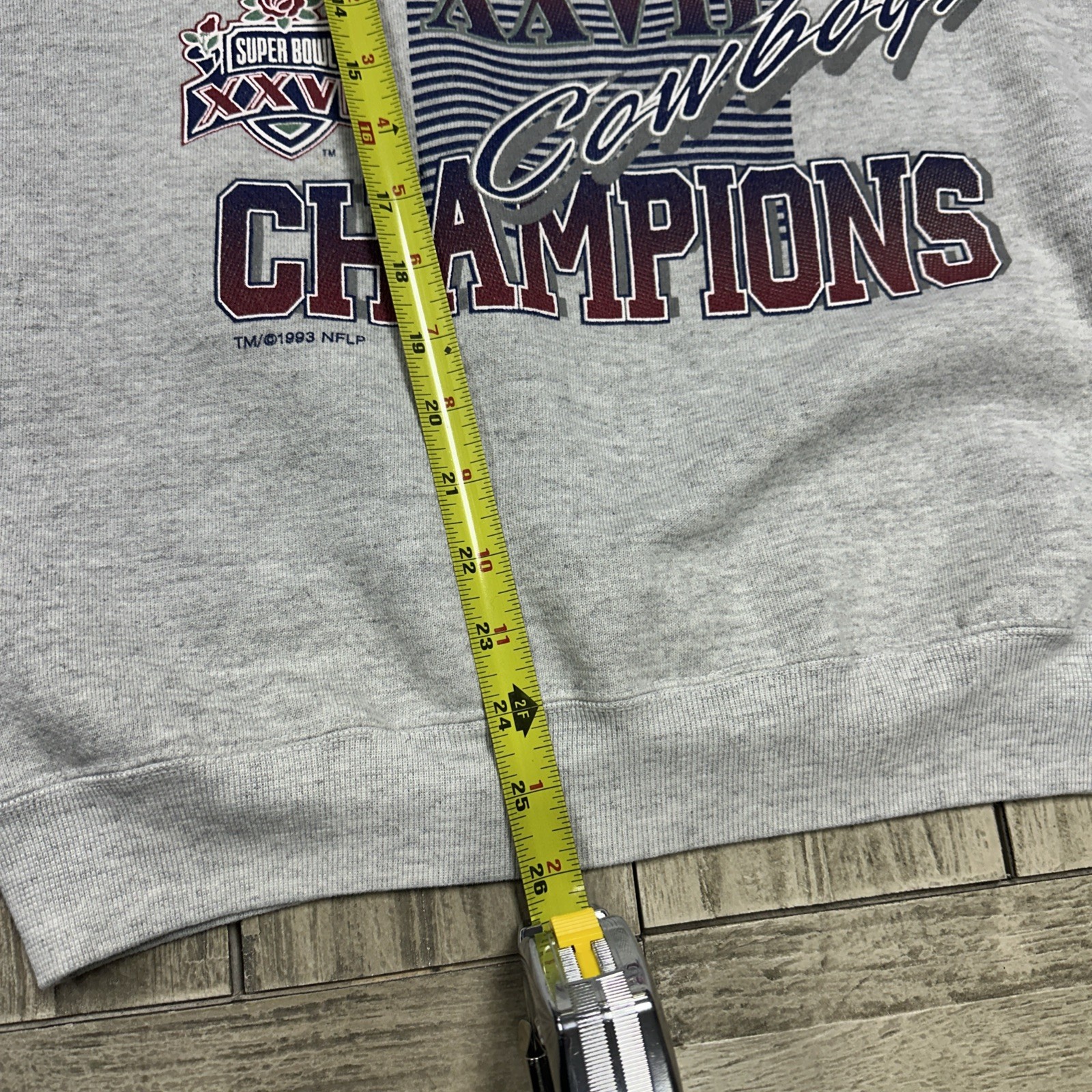 Vtg ‘92 Logo 7 Dallas Cowboys Super Bowl XXVII crewneck Size Large Grey