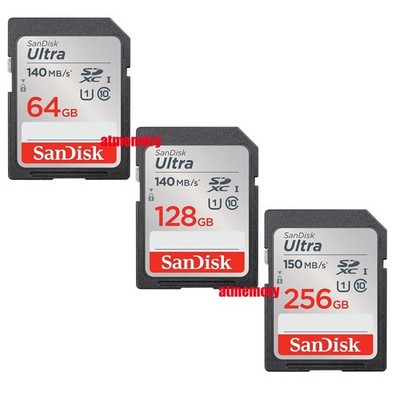 Sandisk Ultra 32GB 64GB 128GB 256GB 512GB SD Memory Card SDXC U1 Class 10 lot