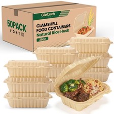 Clamshell Food Containers with Lids, 50 Pack-26oz Take Out Boxes Disposable M...