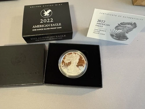 2022-S American Silver Eagle Proof Dollar $1 Box COA US Mint Bullion OGP 22EM