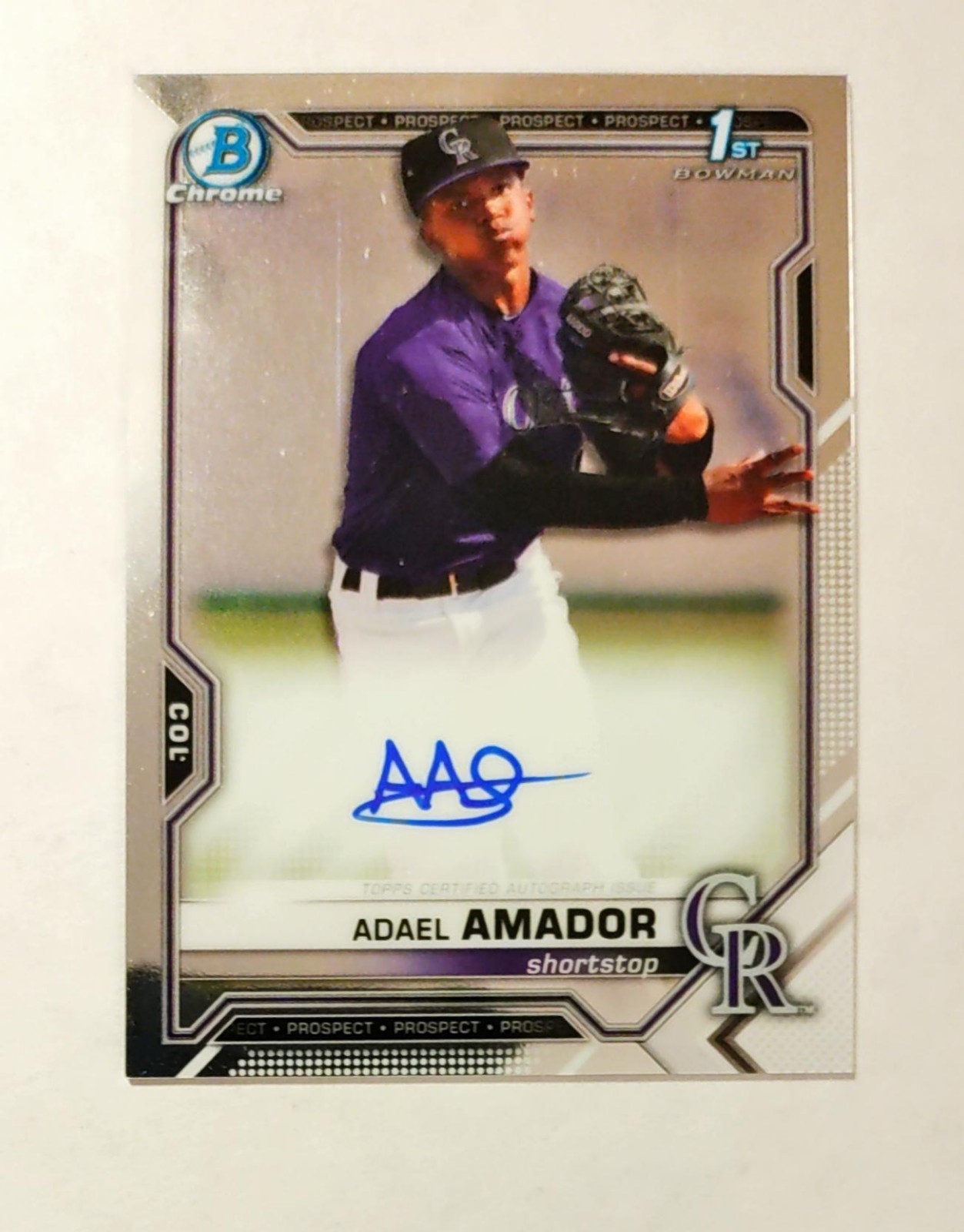 Adael Amador 2021 1st Bowman Chrome AUTO Prospect AUTOGRAPH Rockies RC i6