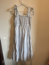 J Crew Blue And White Medium Stripped Dress Mid Length Soft And Flowy