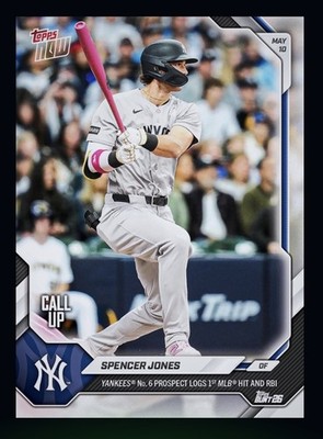 2026 TOPPS NOW-first Hit & RBI Rookie Call-Up RC-SPENCER JONES (Bunt DigitaICard