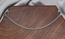 David Yurman Sterling Silver & 14k Box Chain Necklace 14.5G / 18in / 2.6mm