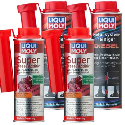 2x Liqui Moly Diesel Systemreiniger 5128 & 2x Super Diesel Additiv 5120 Additive