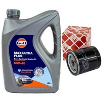 MotoröL Set Gulf Max Ultra Plus 10W-40 4 Liter + ÖLfilter FüR Citroen Peugeot