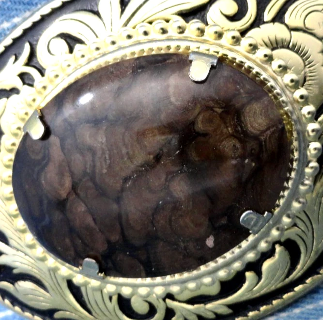 Cowboys Western Belt Buckle Floral Scroll Cowgirl Biggs Jasper Vtg 80s .CPA726 - Image 4 of 4