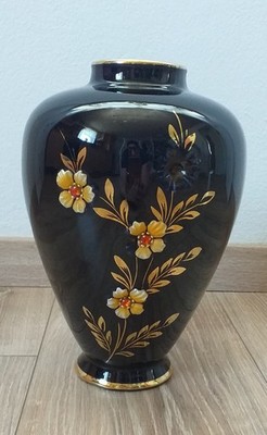 Echt Kobalt blau Porzellan Vase beschädigt mit Goldverzierung