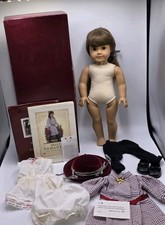 1989 White Body Samantha American Girl Silk Taffeta Dress Box Hat Lacy Whites