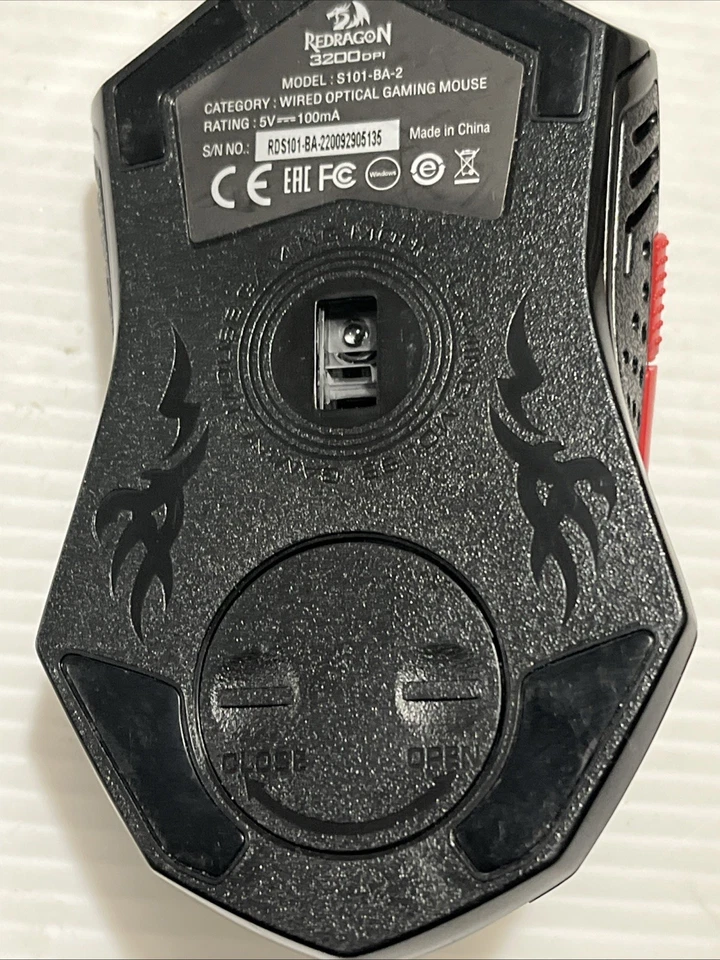 Red Dragon Wired USB LED Optical Gaming Mouse 3200 DPI S101-3 Redragon - Image 3 of 4