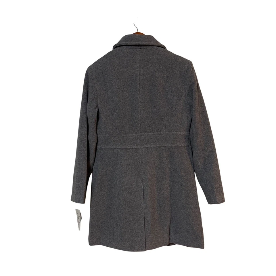 NWT Larry Levine Gray Wool-Blend Peacoat Button-Down Front & Tailored Fit - PM - Image 4 of 4