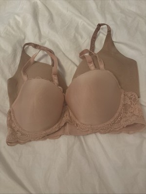 Bundle of 2 Victoria's Secret Dream Angels Size 34D Cream Pink Lace Push up 