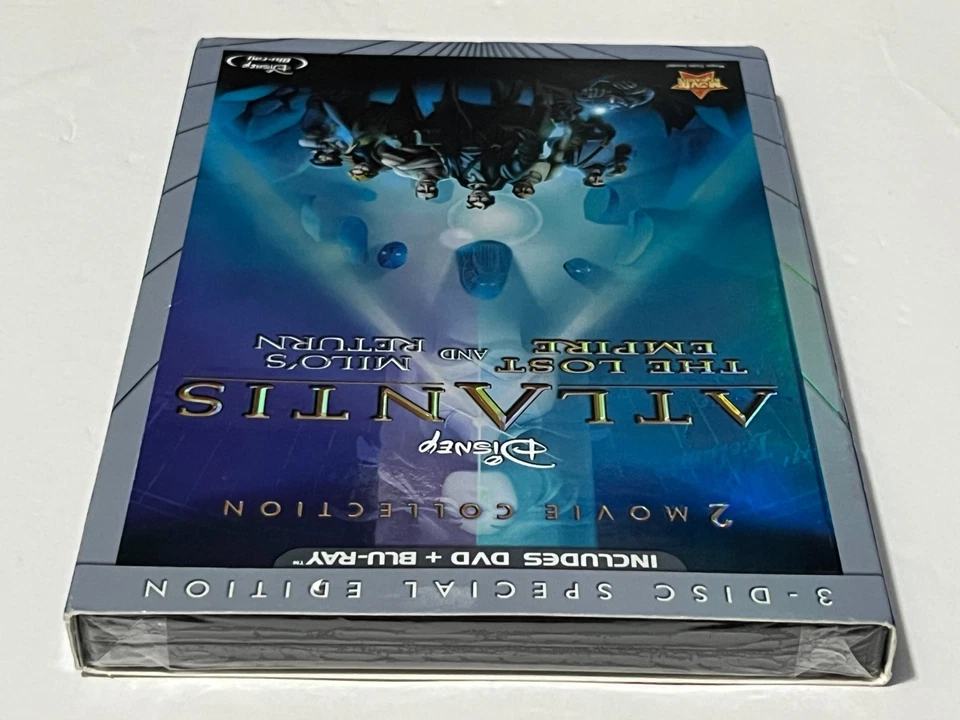 Atlantis The Lost Empire & Milos Return 3-Disc Blu-ray + DVD w/Slipcover -SEALED Foto 3 de 4