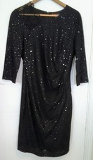 JOLIE MOI Black knee length fitted sleeveless fully-lined dress size 14/42