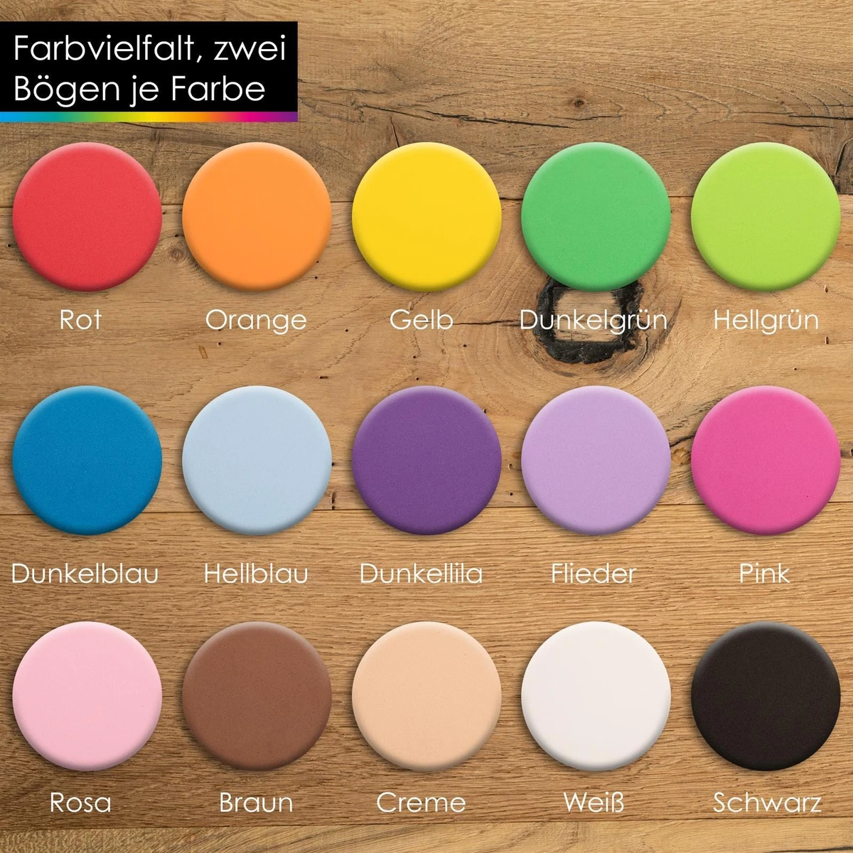 OfficeTree 27x Bögen Moosgummi A4 2mm - 15 Farben - Schaumstoff zum Basteln