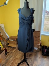 New After six formal bridesmaid Dress size 12 Blue Knee Length Sleeveless