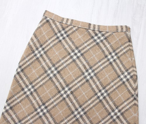Authentic Vintage Women's BURBERRY Plaid Wool Midi Skirt RARE US10 made in ITALY - Picture 5 of 10