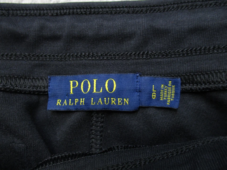 Pantalones Cortos Polo Ralph Lauren Para Hombre L Negro Sudor Cordón Informal Salón Vellón Foto 2 de 4