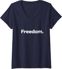 Charlie Kirk Memorial Tribute - That Says Freedom Ladies' V-Neck Tshirt
