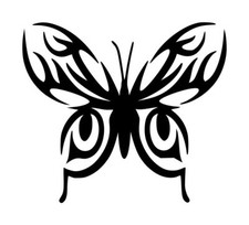 Butterfly Decal 4 4"x4.5" Choose Color