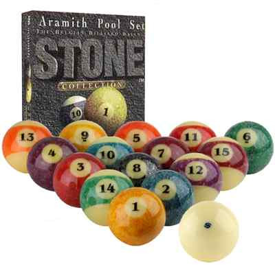 ARAMITH BELGIAN STONE POOL BALL SET, REALLY NEAT! FREE US SHIPPING