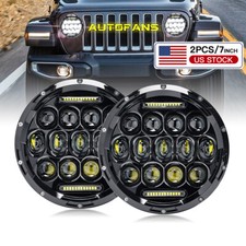 2x 7inch Round Led Halo Headlights Hilo Drl Beam For Jeep Wrangler Jk Lj Tj Cj