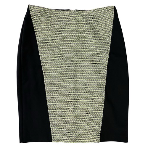Alfani Skirt Women Size 6 Green Tweed Colorblock Office Professional Career Work - Picture 2 of 8