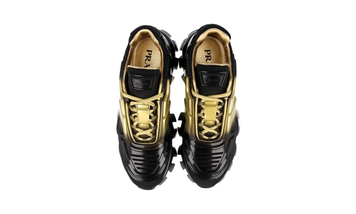 PRADA CLOUDBUST THUNDER SNEAKERS SHOES 2EG293 BLACK GOLD | eBay