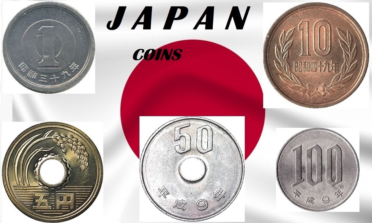Japan coins 1 5 10 50 100 yen 1959/89 1989/ 2019 hole Cherry rice bamboo  flower | eBay UK