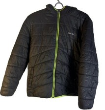 Eddie Bauer Boys L 14/16 Black/gray Insulated Hooded Down Reversible Jacket