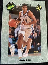 1991 CLASSIC BASKETBALL DRAFT PICKS RICK FOX #16 ROOKIE RC NORTH CAROLINA NMMT