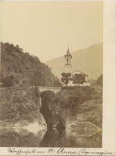 Italy, Lake Maggiore, Santa Anna Vintage Albumen Print.   Albumen Print 